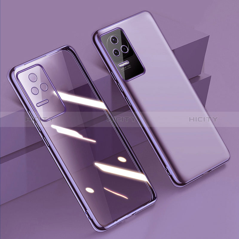 Silikon Schutzhülle Ultra Dünn Flexible Tasche Durchsichtig Transparent H02 für Xiaomi Redmi K50 Pro 5G Violett