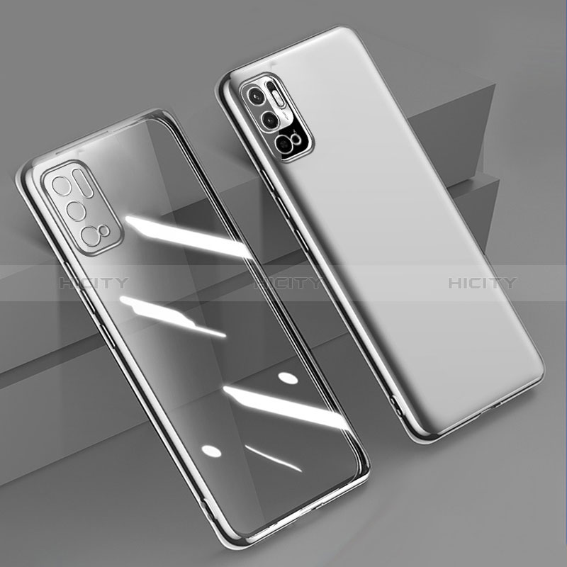 Silikon Schutzhülle Ultra Dünn Flexible Tasche Durchsichtig Transparent H02 für Xiaomi Redmi Note 10T 5G Silber