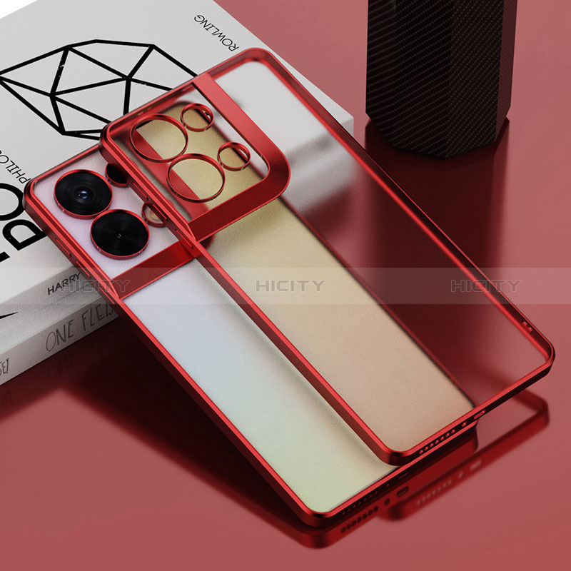 Silikon Schutzhülle Ultra Dünn Flexible Tasche Durchsichtig Transparent H02 für Xiaomi Redmi Note 13 Pro 5G Rot Plus