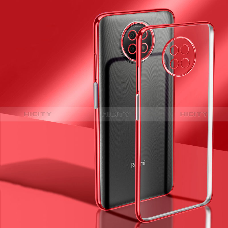 Silikon Schutzhülle Ultra Dünn Flexible Tasche Durchsichtig Transparent H02 für Xiaomi Redmi Note 9T 5G Rot