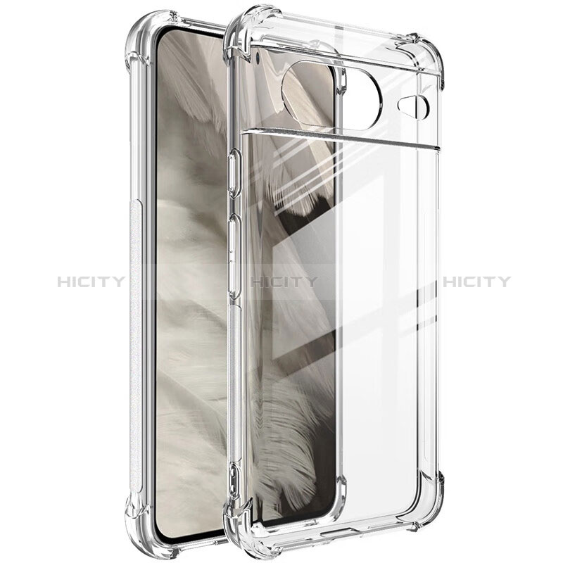 Silikon Schutzhülle Ultra Dünn Flexible Tasche Durchsichtig Transparent H03 für Google Pixel 8 5G groß