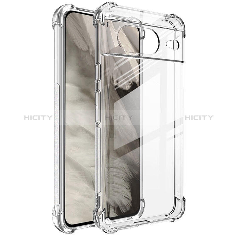 Silikon Schutzhülle Ultra Dünn Flexible Tasche Durchsichtig Transparent H03 für Google Pixel 8 5G Klar