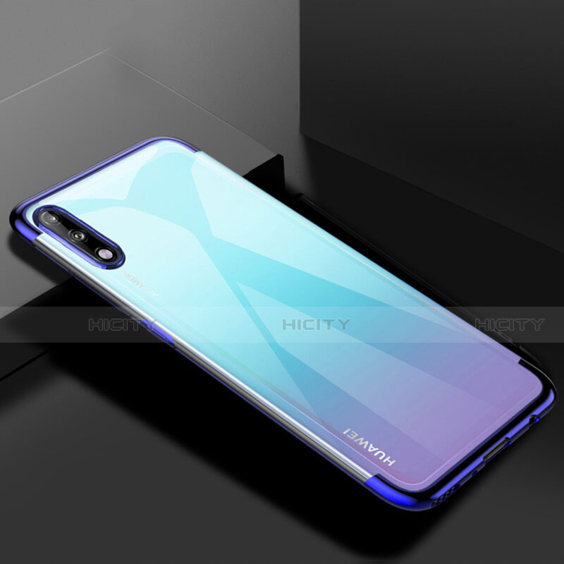 Silikon Schutzhülle Ultra Dünn Flexible Tasche Durchsichtig Transparent H03 für Huawei Enjoy 10 Blau