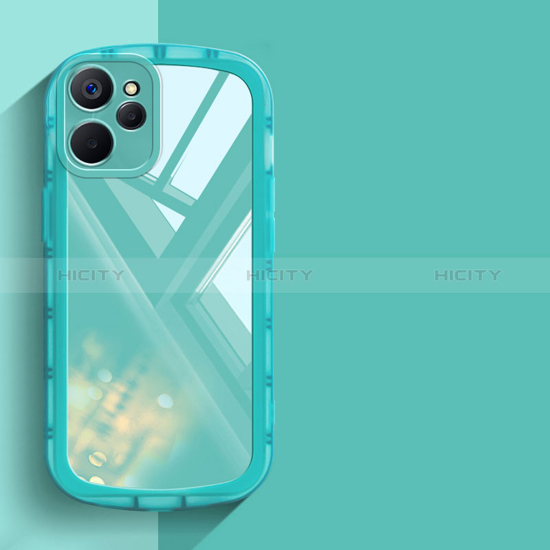 Silikon Schutzhülle Ultra Dünn Flexible Tasche Durchsichtig Transparent H03 für Realme 10 5G Cyan Plus