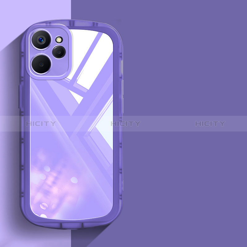 Silikon Schutzhülle Ultra Dünn Flexible Tasche Durchsichtig Transparent H03 für Realme 10 5G Violett