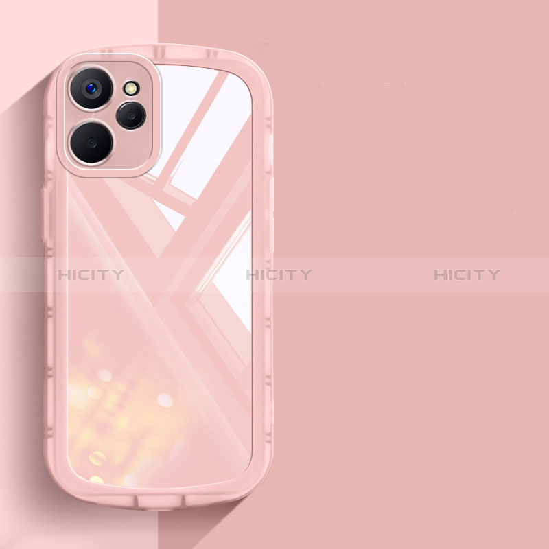 Silikon Schutzhülle Ultra Dünn Flexible Tasche Durchsichtig Transparent H03 für Realme 10T 5G Rosa