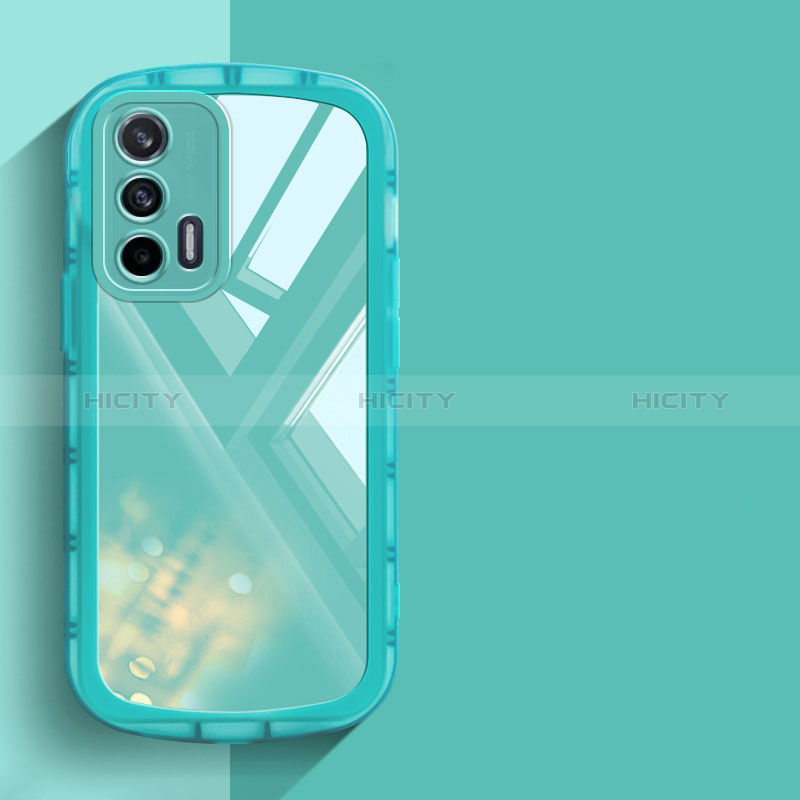 Silikon Schutzhülle Ultra Dünn Flexible Tasche Durchsichtig Transparent H03 für Realme GT 5G Cyan