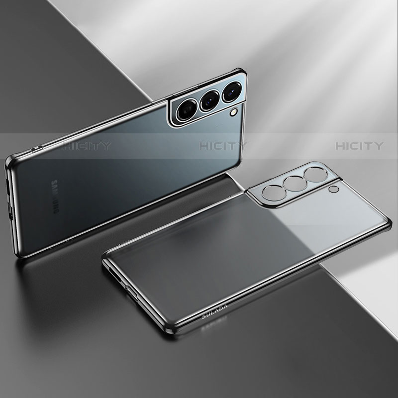 Silikon Schutzhülle Ultra Dünn Flexible Tasche Durchsichtig Transparent H03 für Samsung Galaxy S21 FE 5G Schwarz Plus