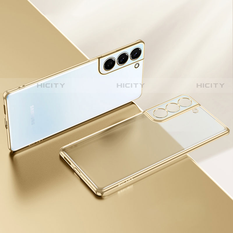 Silikon Schutzhülle Ultra Dünn Flexible Tasche Durchsichtig Transparent H03 für Samsung Galaxy S21 Plus 5G Gold