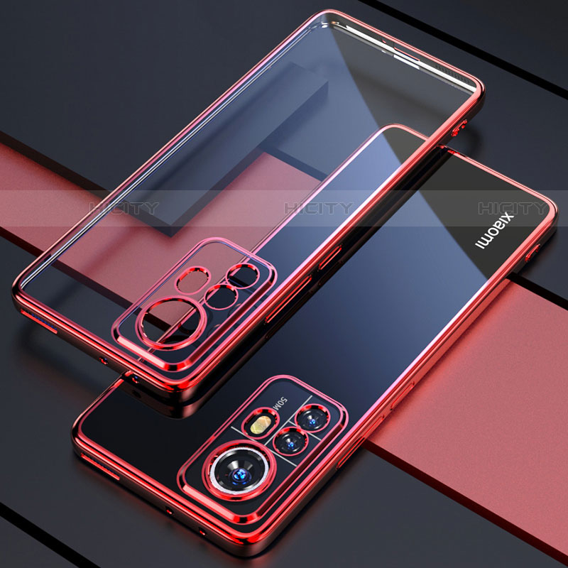 Silikon Schutzhülle Ultra Dünn Flexible Tasche Durchsichtig Transparent H03 für Xiaomi Mi 12S 5G Rot Plus