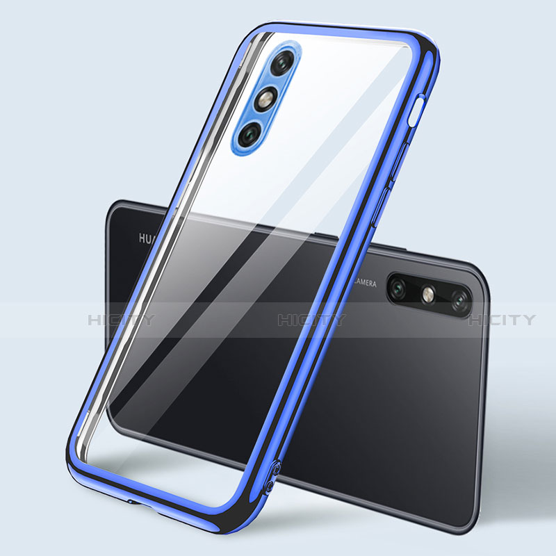 Silikon Schutzhülle Ultra Dünn Flexible Tasche Durchsichtig Transparent H04 für Huawei Enjoy 10e Blau Plus