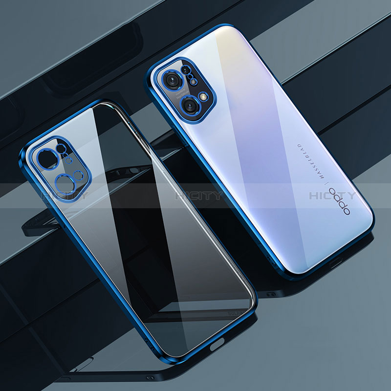 Silikon Schutzhülle Ultra Dünn Flexible Tasche Durchsichtig Transparent H04 für Oppo Find X5 5G Blau