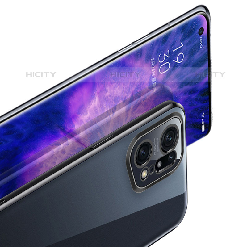 Silikon Schutzhülle Ultra Dünn Flexible Tasche Durchsichtig Transparent H04 für Oppo Find X5 Pro 5G groß