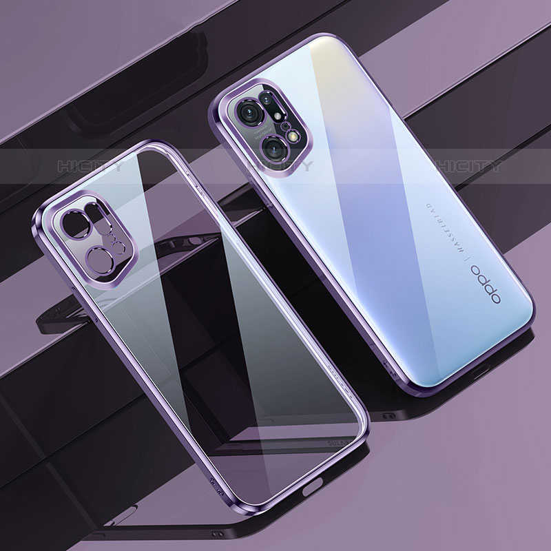 Silikon Schutzhülle Ultra Dünn Flexible Tasche Durchsichtig Transparent H04 für Oppo Find X5 Pro 5G groß