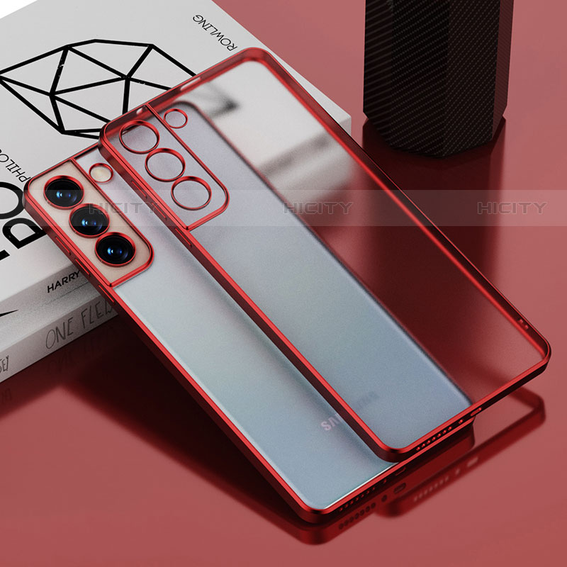 Silikon Schutzhülle Ultra Dünn Flexible Tasche Durchsichtig Transparent H04 für Samsung Galaxy S21 5G Rot