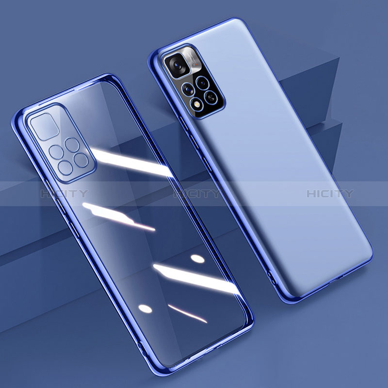 Silikon Schutzhülle Ultra Dünn Flexible Tasche Durchsichtig Transparent H04 für Xiaomi Mi 11i 5G (2022) Blau Plus