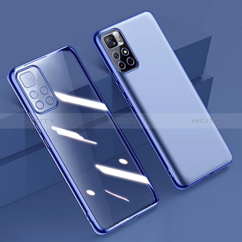 Silikon Schutzhülle Ultra Dünn Flexible Tasche Durchsichtig Transparent H04 für Xiaomi Redmi Note 11 5G Blau Plus