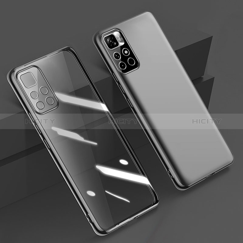 Silikon Schutzhülle Ultra Dünn Flexible Tasche Durchsichtig Transparent H04 für Xiaomi Redmi Note 11 5G Schwarz