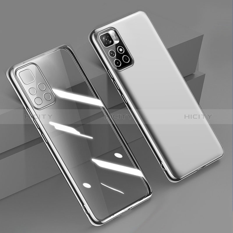 Silikon Schutzhülle Ultra Dünn Flexible Tasche Durchsichtig Transparent H04 für Xiaomi Redmi Note 11T 5G Silber Plus