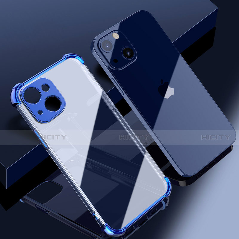 Silikon Schutzhülle Ultra Dünn Flexible Tasche Durchsichtig Transparent H06 für Apple iPhone 13 Blau