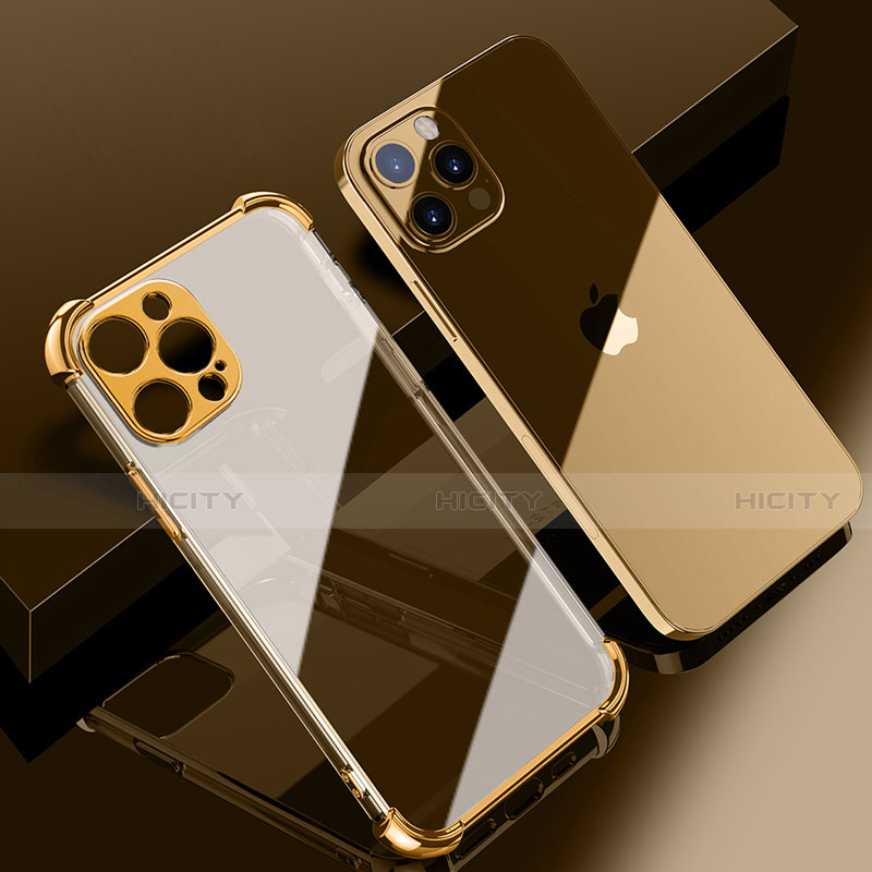 Silikon Schutzhülle Ultra Dünn Flexible Tasche Durchsichtig Transparent H06 für Apple iPhone 13 Pro Gold