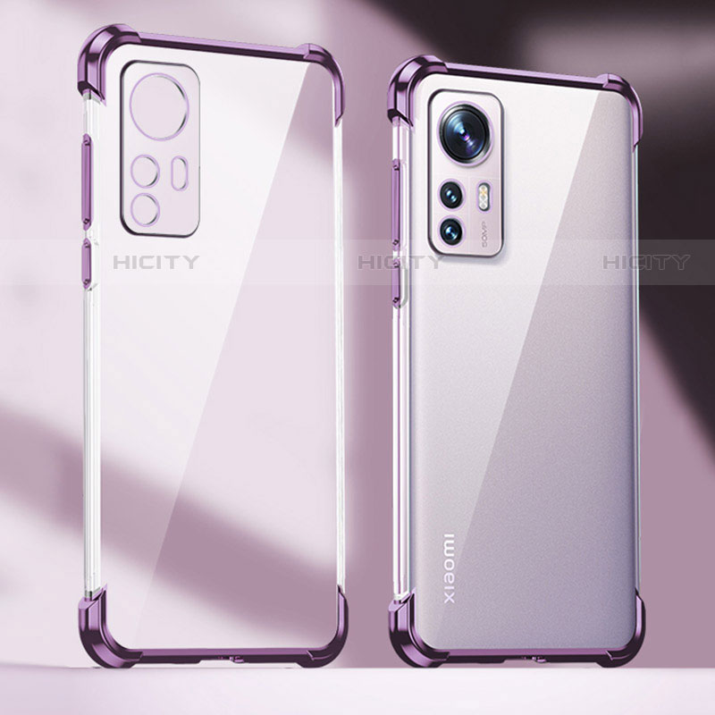 Silikon Schutzhülle Ultra Dünn Flexible Tasche Durchsichtig Transparent H06 für Xiaomi Mi 12 Pro 5G Violett