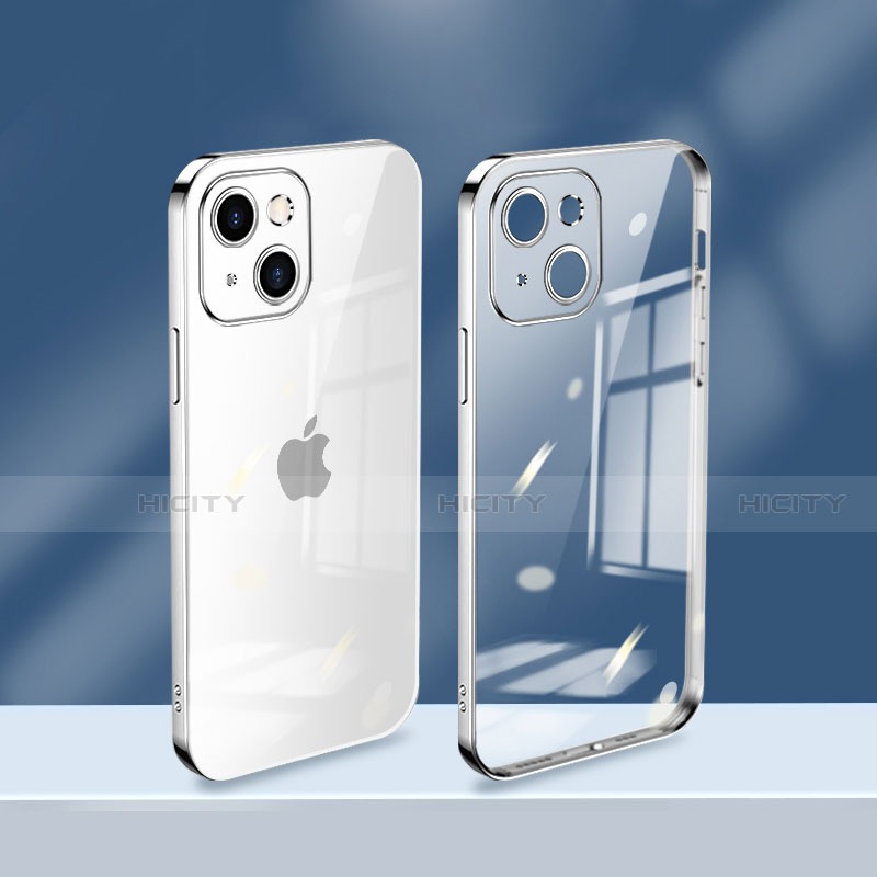 Silikon Schutzhülle Ultra Dünn Flexible Tasche Durchsichtig Transparent H08 für Apple iPhone 13 Mini Silber