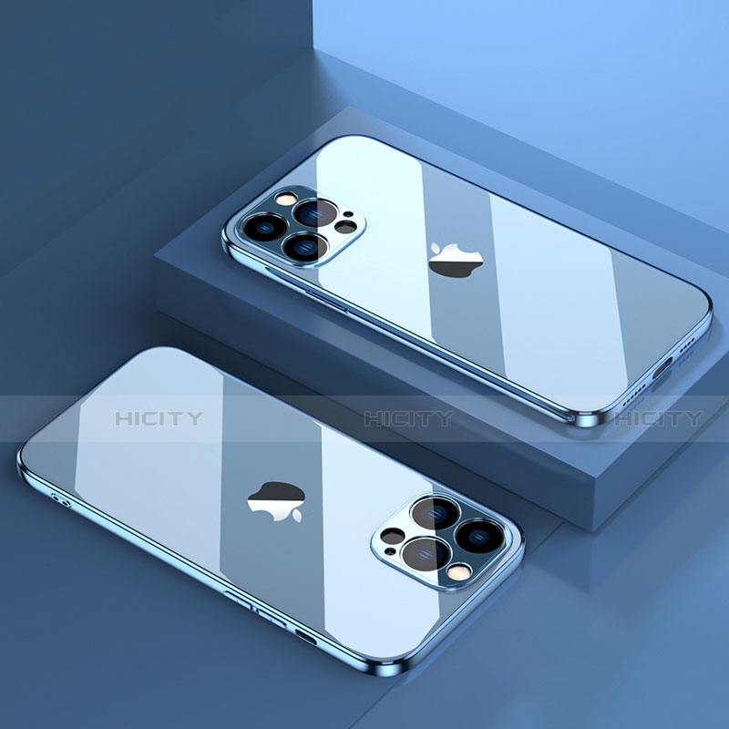 Silikon Schutzhülle Ultra Dünn Flexible Tasche Durchsichtig Transparent H08 für Apple iPhone 13 Pro Blau