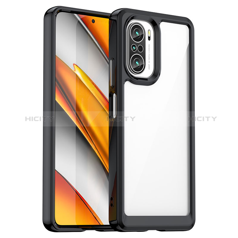 Silikon Schutzhülle Ultra Dünn Flexible Tasche Durchsichtig Transparent JS1 für Xiaomi Redmi K40 Pro 5G Schwarz