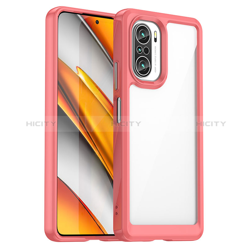 Silikon Schutzhülle Ultra Dünn Flexible Tasche Durchsichtig Transparent JS1 für Xiaomi Redmi K40 Pro+ Plus 5G Rot Plus