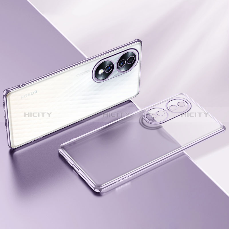 Silikon Schutzhülle Ultra Dünn Flexible Tasche Durchsichtig Transparent LD1 für Huawei Honor 70 5G Violett