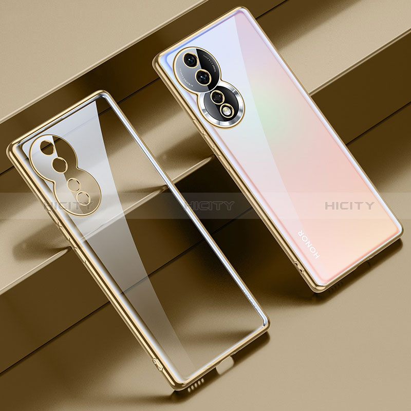 Silikon Schutzhülle Ultra Dünn Flexible Tasche Durchsichtig Transparent LD1 für Huawei Honor 80 5G Gold