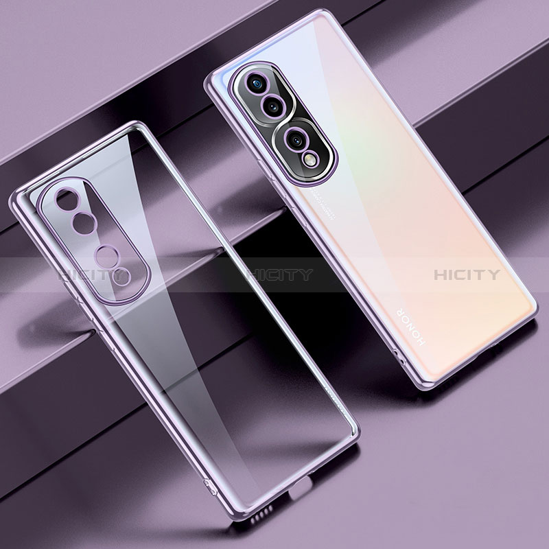 Silikon Schutzhülle Ultra Dünn Flexible Tasche Durchsichtig Transparent LD1 für Huawei Honor 80 Pro Flat 5G Violett