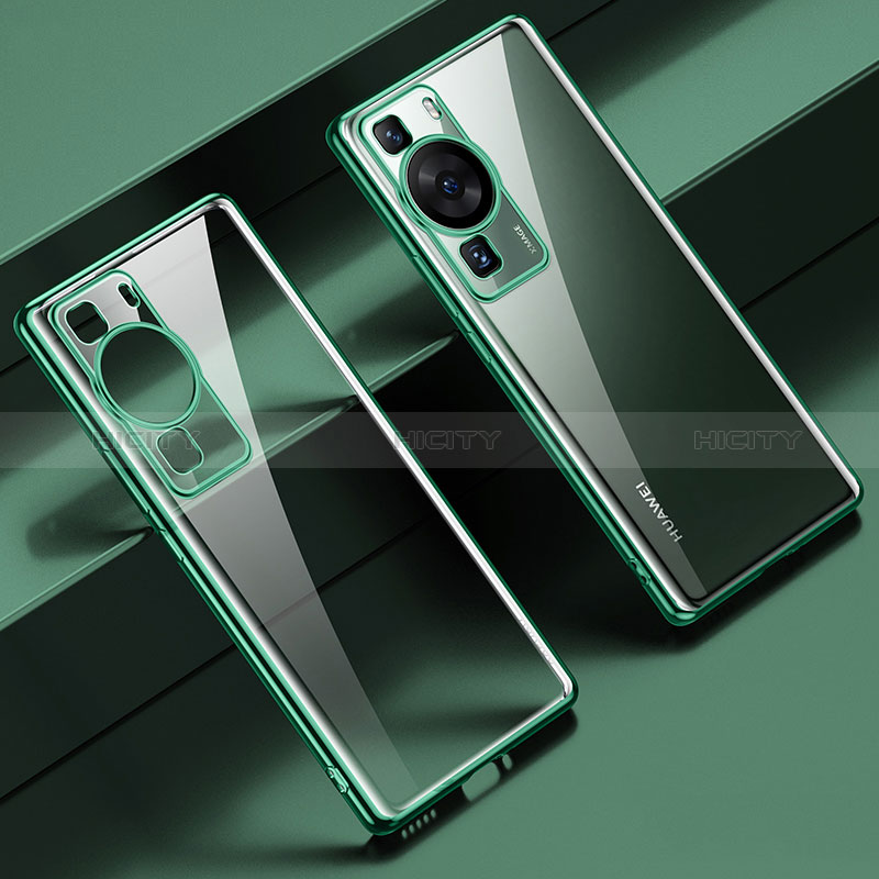 Silikon Schutzhülle Ultra Dünn Flexible Tasche Durchsichtig Transparent LD1 für Huawei P60 Pro Grün Plus