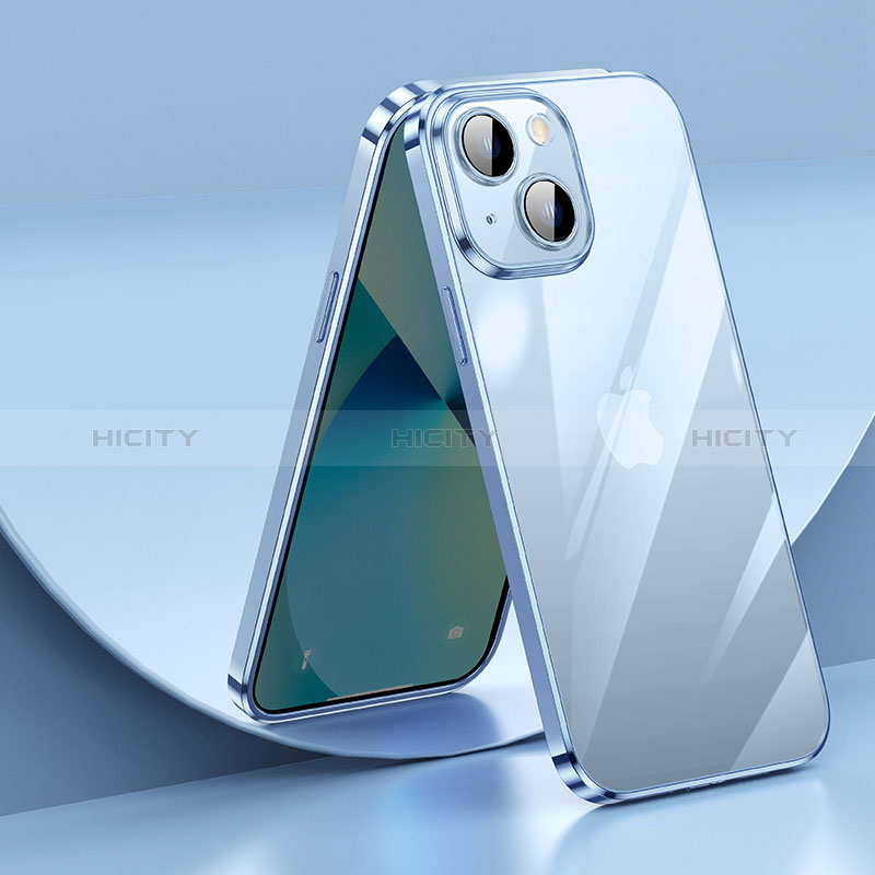 Silikon Schutzhülle Ultra Dünn Flexible Tasche Durchsichtig Transparent LD2 für Apple iPhone 14 Plus Blau Plus