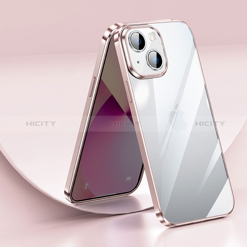 Silikon Schutzhülle Ultra Dünn Flexible Tasche Durchsichtig Transparent LD2 für Apple iPhone 14 Plus Rosegold Plus