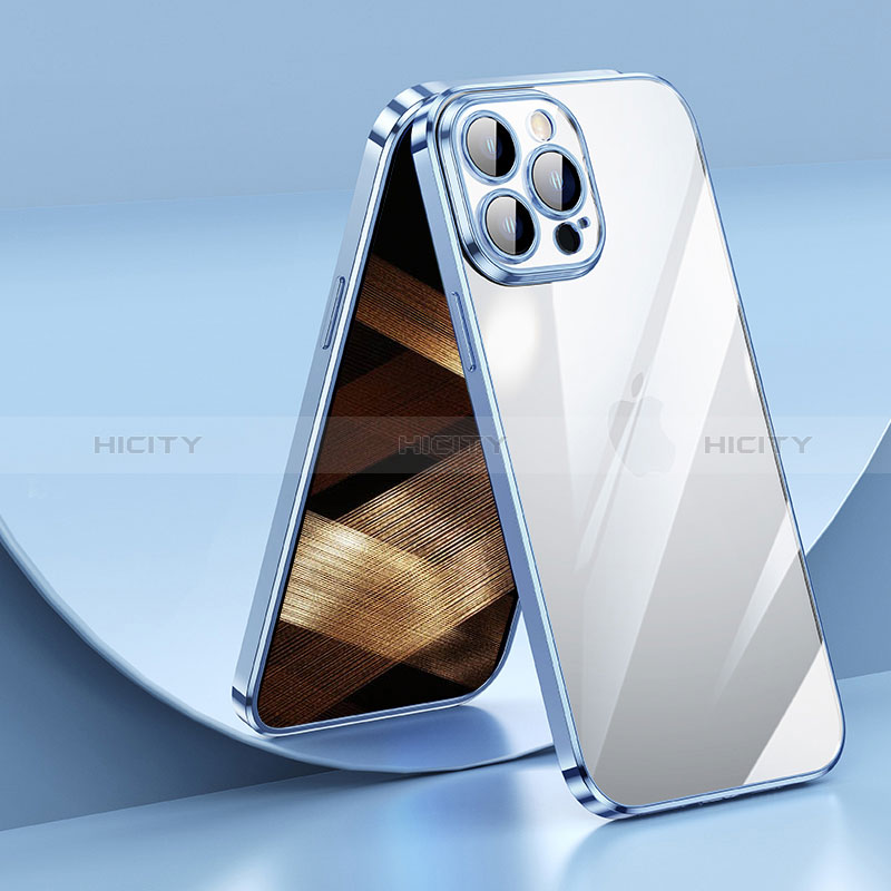 Silikon Schutzhülle Ultra Dünn Flexible Tasche Durchsichtig Transparent LD2 für Apple iPhone 14 Pro Blau Plus