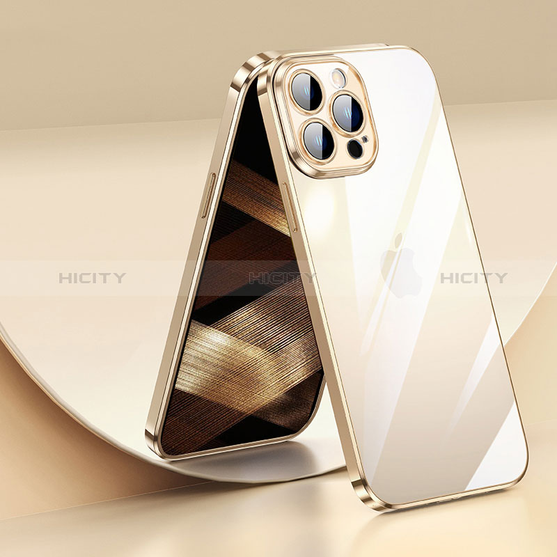 Silikon Schutzhülle Ultra Dünn Flexible Tasche Durchsichtig Transparent LD2 für Apple iPhone 14 Pro Gold