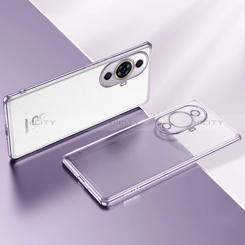 Silikon Schutzhülle Ultra Dünn Flexible Tasche Durchsichtig Transparent LD2 für Huawei Nova 11 Pro Violett