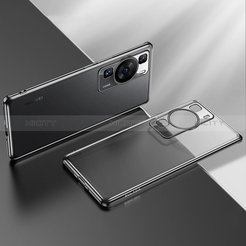 Silikon Schutzhülle Ultra Dünn Flexible Tasche Durchsichtig Transparent LD2 für Huawei P60 Pro Schwarz Plus