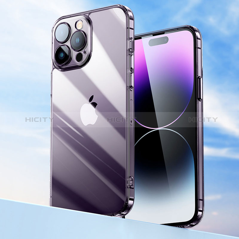 Silikon Schutzhülle Ultra Dünn Flexible Tasche Durchsichtig Transparent LD3 für Apple iPhone 14 Pro Max groß