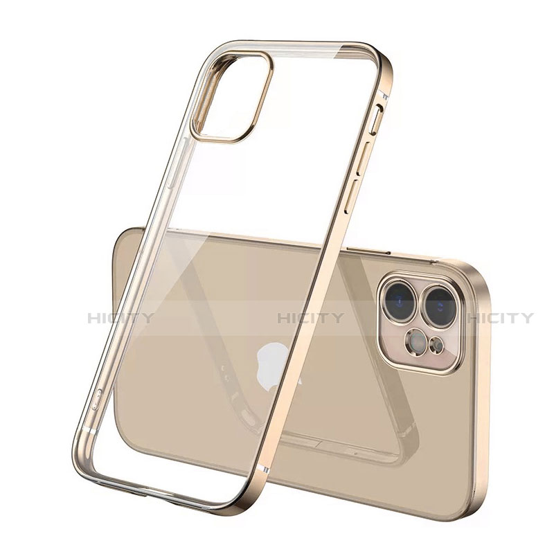 Silikon Schutzhülle Ultra Dünn Flexible Tasche Durchsichtig Transparent N01 für Apple iPhone 12 Gold