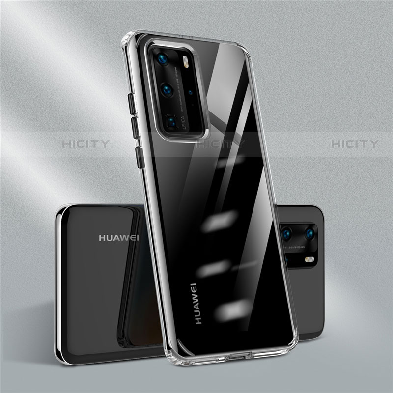 Silikon Schutzhülle Ultra Dünn Flexible Tasche Durchsichtig Transparent N01 für Huawei P40 Pro Schwarz