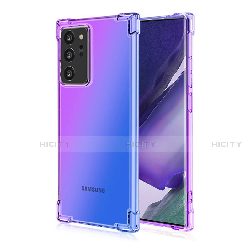 Silikon Schutzhülle Ultra Dünn Flexible Tasche Durchsichtig Transparent N01 für Samsung Galaxy Note 20 Ultra 5G Violett