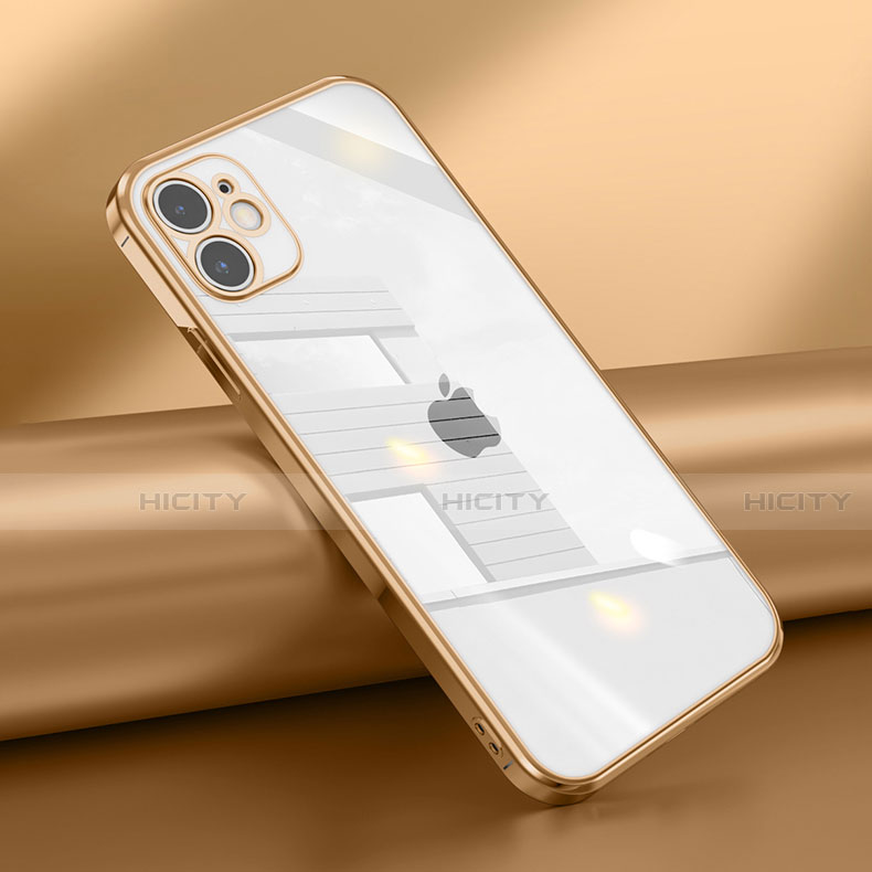 Silikon Schutzhülle Ultra Dünn Flexible Tasche Durchsichtig Transparent N02 für Apple iPhone 12 Mini Gold