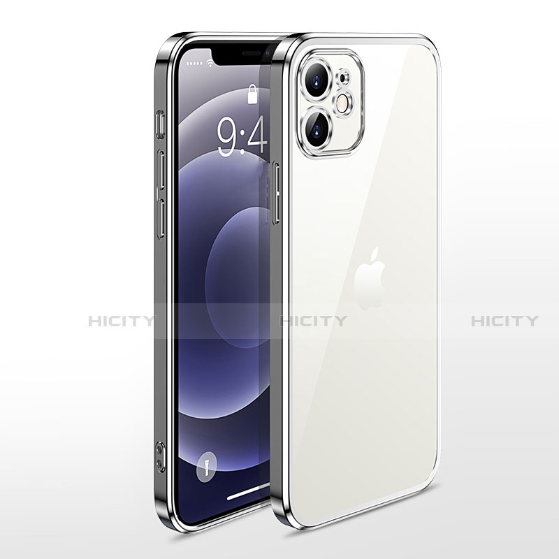 Silikon Schutzhülle Ultra Dünn Flexible Tasche Durchsichtig Transparent N04 für Apple iPhone 12 Mini Silber