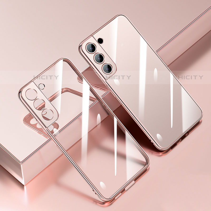 Silikon Schutzhülle Ultra Dünn Flexible Tasche Durchsichtig Transparent R01 für Samsung Galaxy S21 Plus 5G Rosegold Plus