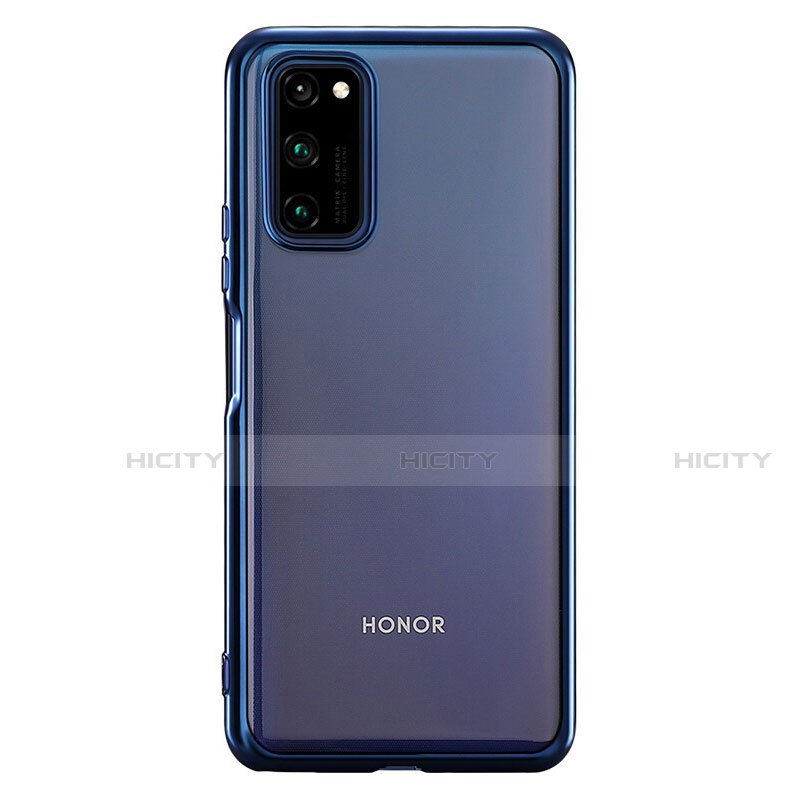 Silikon Schutzhülle Ultra Dünn Flexible Tasche Durchsichtig Transparent S01 für Huawei Honor V30 5G Blau