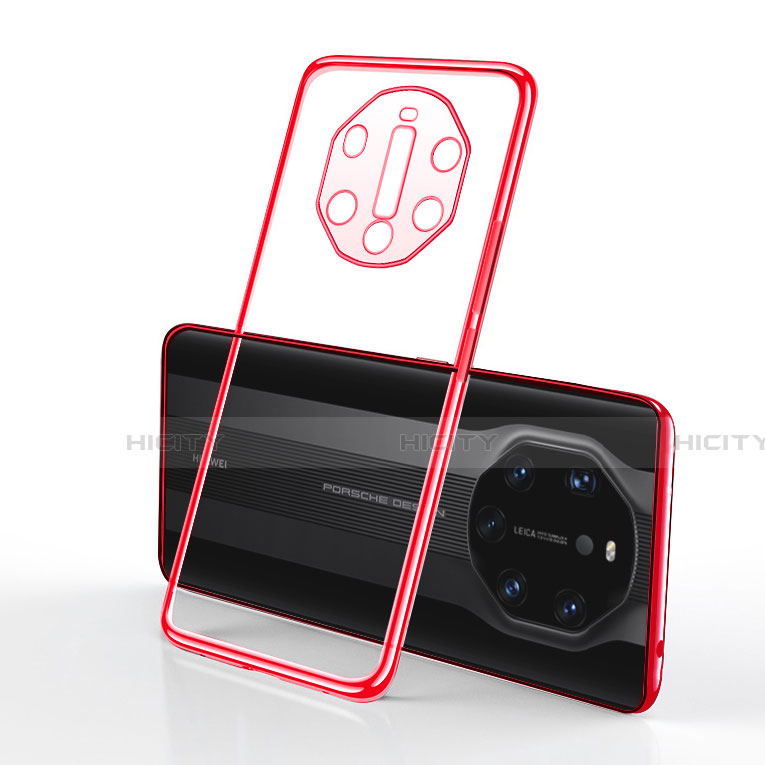 Silikon Schutzhülle Ultra Dünn Flexible Tasche Durchsichtig Transparent S01 für Huawei Mate 40 RS Rot Plus