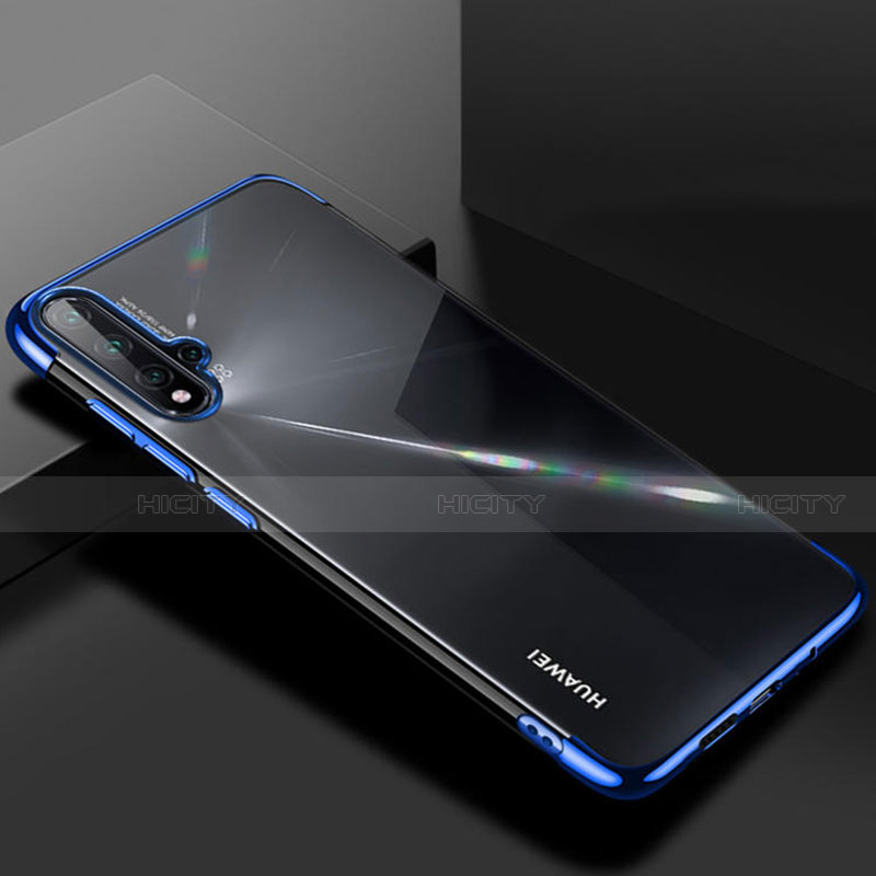 Silikon Schutzhülle Ultra Dünn Flexible Tasche Durchsichtig Transparent S01 für Huawei Nova 5 Blau